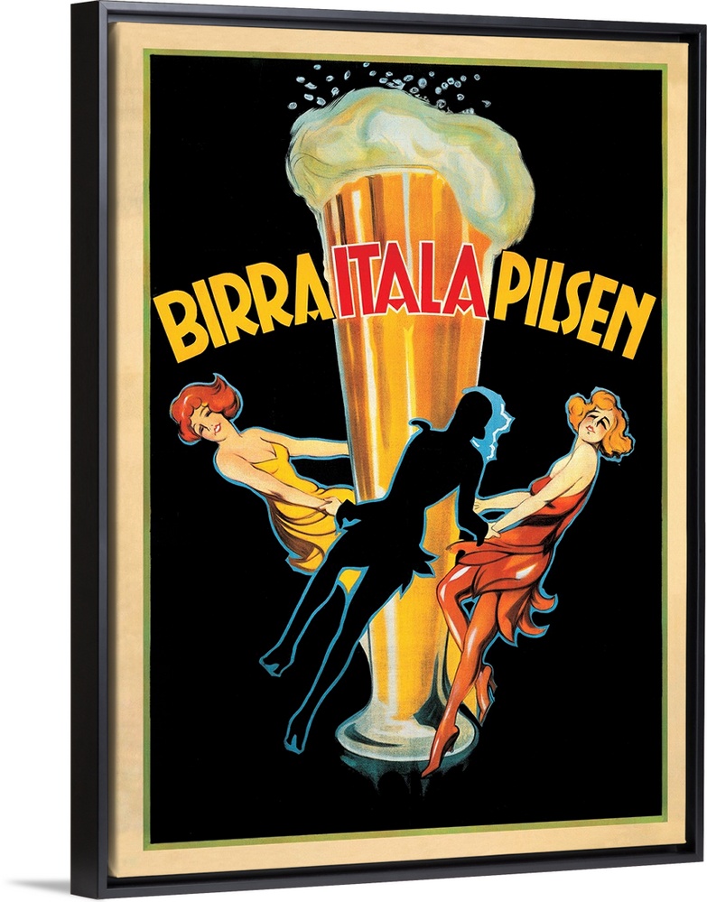 Vintage advertisement of Birra Itala Pilsen (1920) by Leonetto Cappiello.