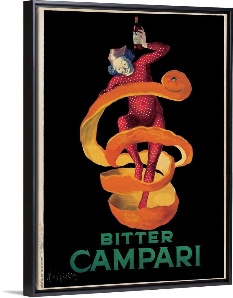Vintage advertisement poster for Bitter Campari.