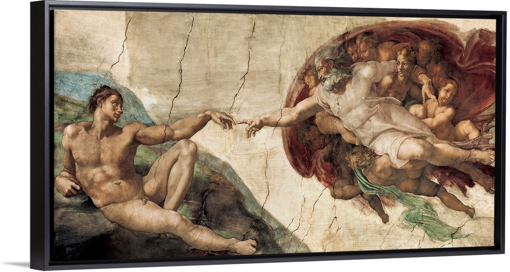 The Creation of Adam (1512) is a fresco painting by Michelangelo.