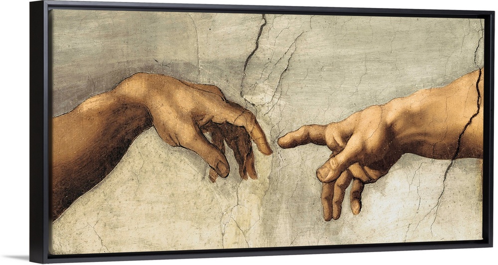 Creazione di Adamo, particol by Michelangelo.