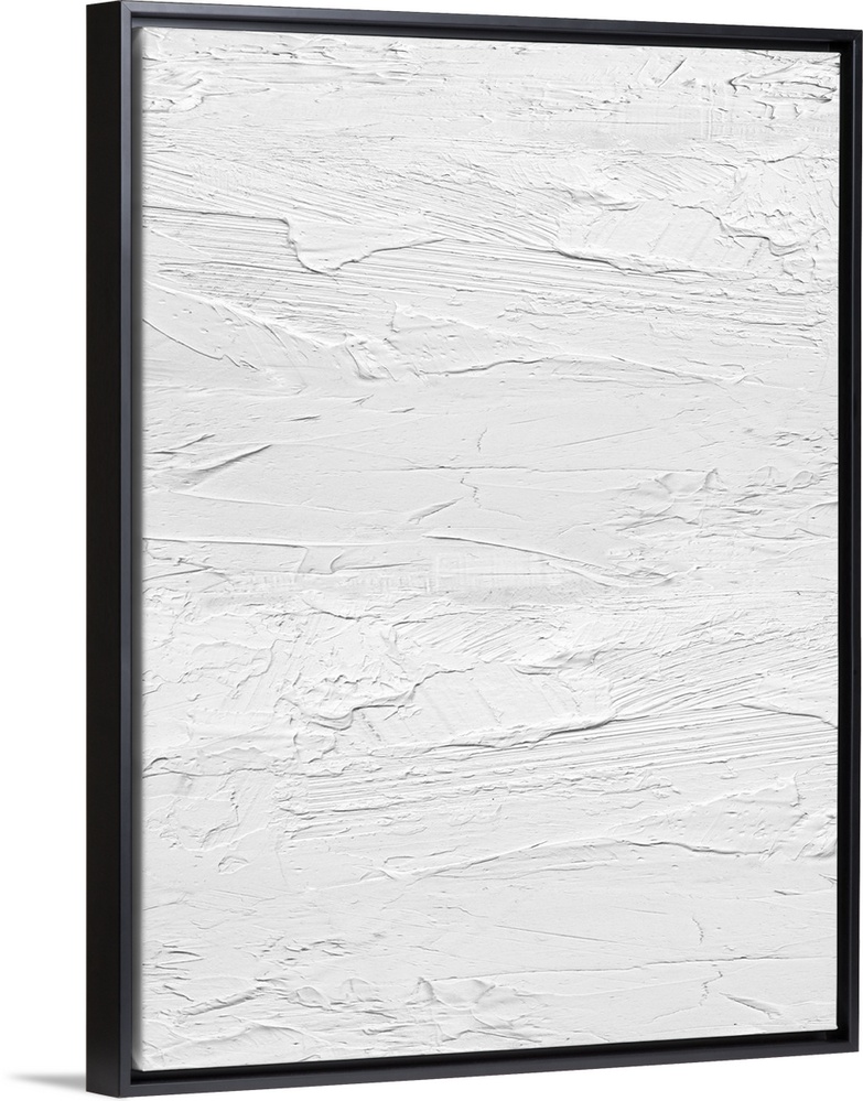 Originally painted with thick white textured paint. The final item is digitally printed in shades of white and gray.