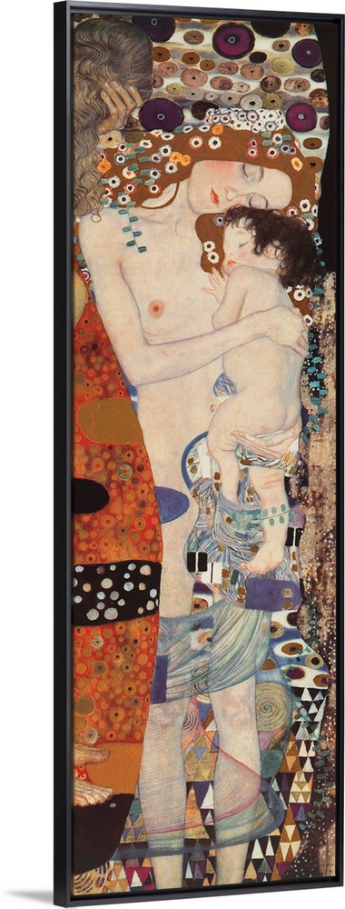 Classic painting of a mother caressing a small child.