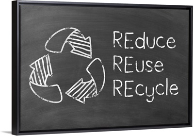 REduce REuse REcycle - Black Chalkboard