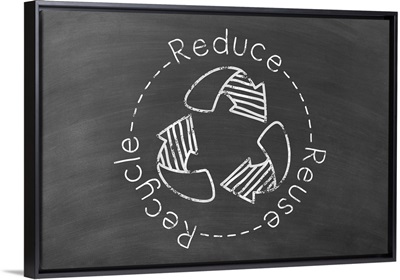 Reduce Reuse Recycle - Circle - Black Chalkboard