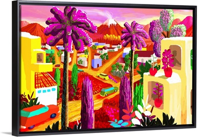 Latin Community with Purple Palms