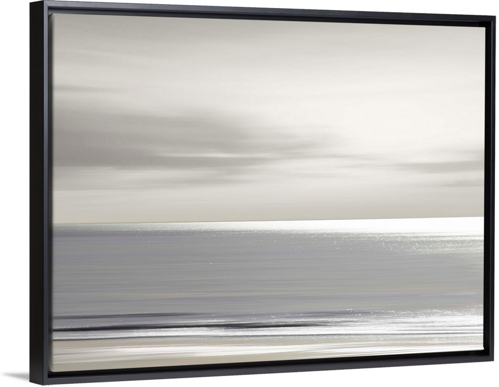 Defocused sunset sky and ocean nature background with blurred panning motion.