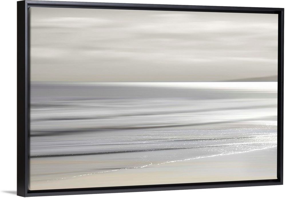 Defocused sunset sky and ocean nature background with blurred panning motion.