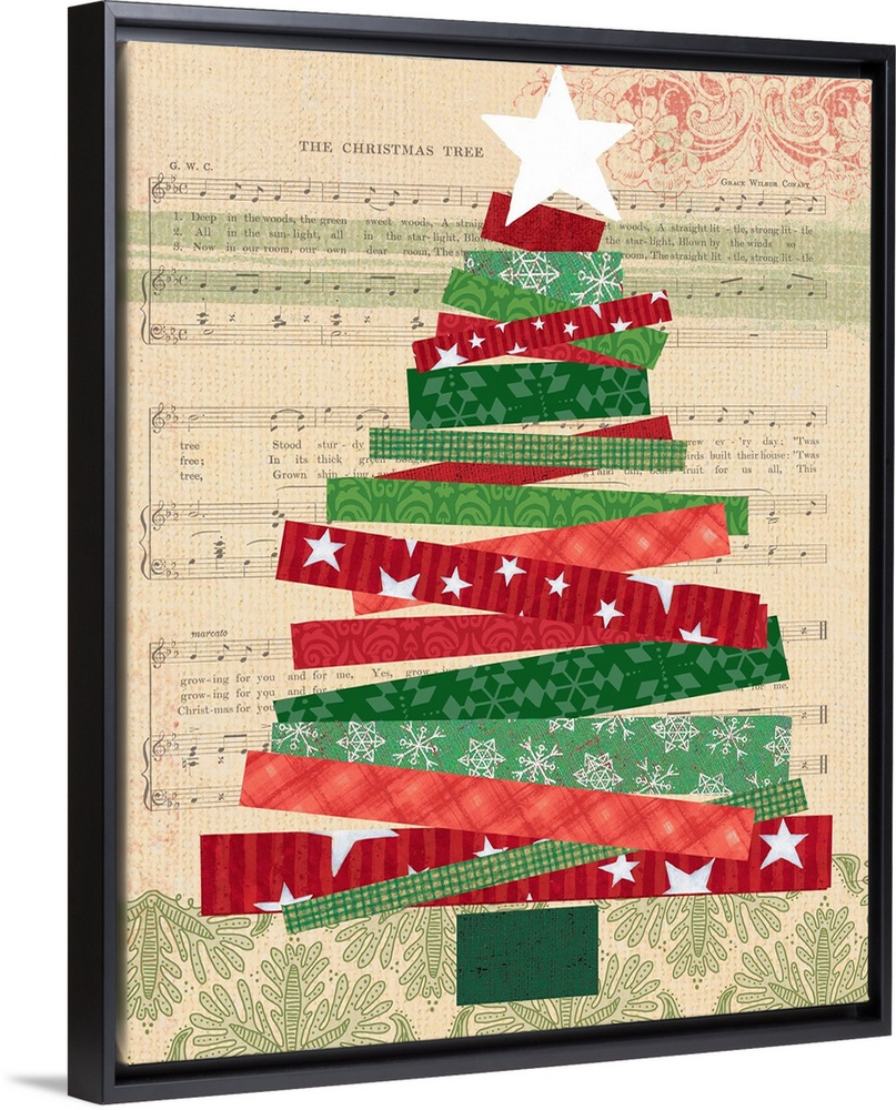 This wonderful craft-inspired art evokes the hand-made spirit of Christmas.