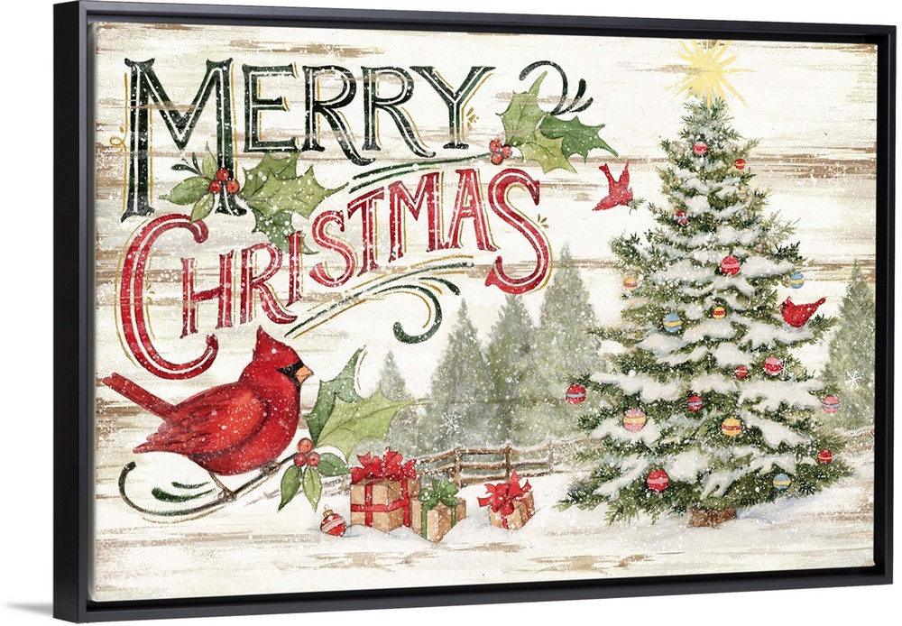 A vintage Merry Christmas sign captures a classic holiday look.