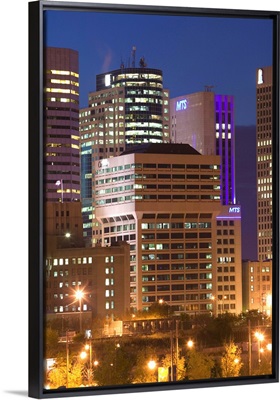 Canada, Manitoba, Winnipeg, Highrises of Downtown Winnipeg from the Forks