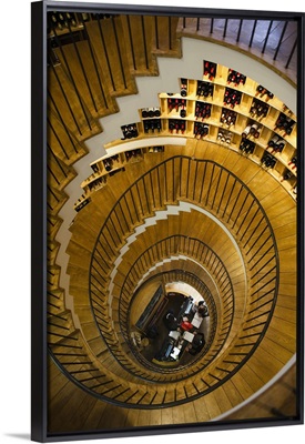 France, Aquitaine Region, Bordeaux, Overview Of The L'Intendant Wineshop Staircase