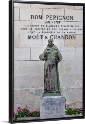 France, Marne, Statue Of Dom Perignon, Founder Of Champagne-Making