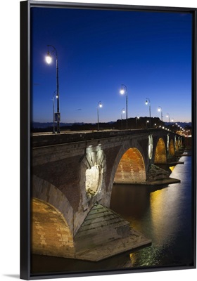 France, Toulouse, Pont Neuf Bridge, Evening