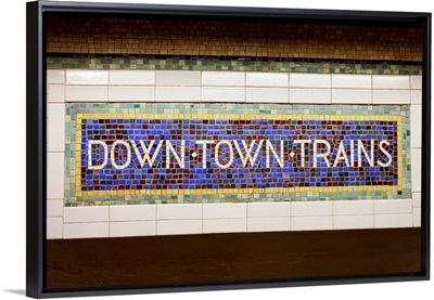 New York City, New York, Old tile subway signage