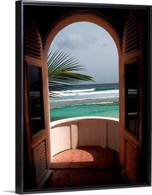 Open door to Caribbean water