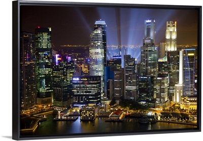 Singapore. Downtown overview at night