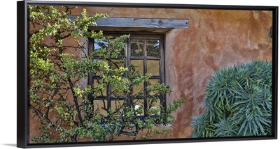 USA, California, Carmel, Window And Stucco Wall Carmel Mission