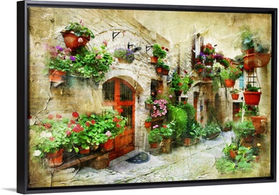 Floral Streets Of Spello, Umbria, Italy
