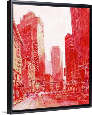 Second Avenue in Red - Downtown Seattle, Washington