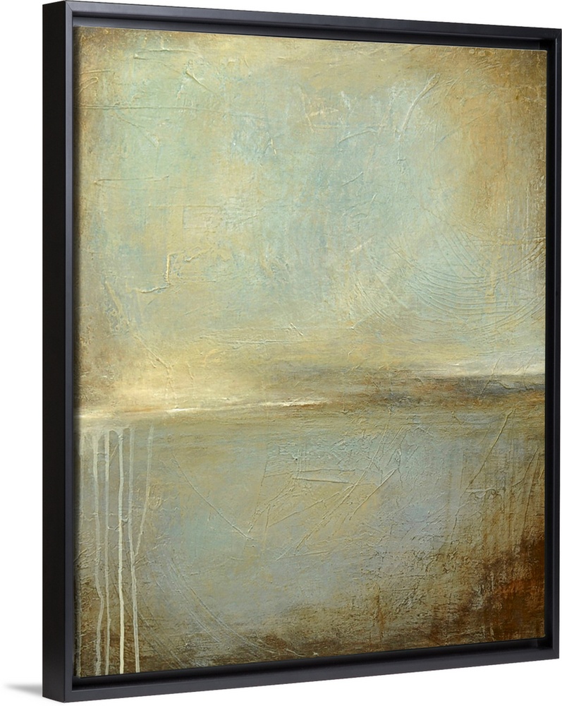 Large wall picture for the home this vertical contemporary painting was created layered paint and sanded textures.