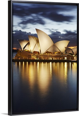Australia, Sydney, Sydney Opera House, Sydney Harbor Bridge, Sydney Opera House at night