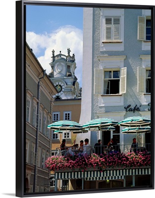 Austria, Salzburg, Cafe in Alter Markt square