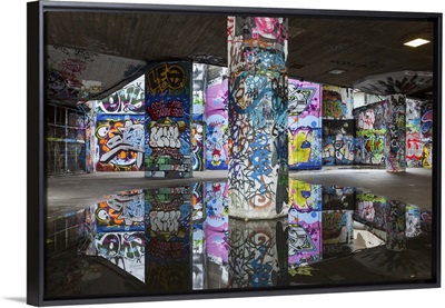 England, London Borough of Southwark, Graffiti beneath the Royal Festival Hall