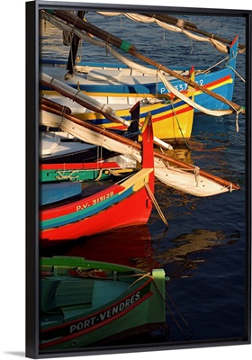 France, Languedoc-Roussillon, Collioure town, Catalans (traditional fishing boats)