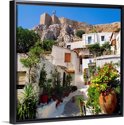 Greece, Athens, Stratonos Street and Acropolis