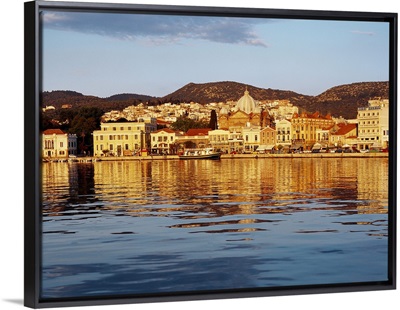 Greece, Lesbos island, View towards Mytilini (Mitilini) town