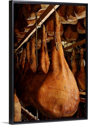 Italy, Friuli-Venezia Giulia, Cormons, Cured ham at Prosciutto e Speck d'Osvaldo