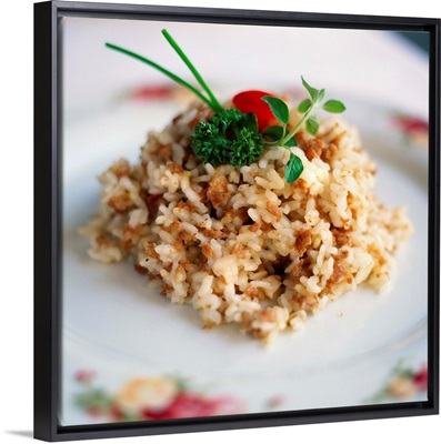 Italy, Lombardy, Mantua, Risotto 'alla Pilota' at the Grifone Bianco Restaurant