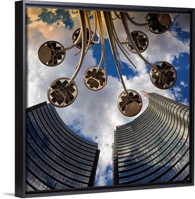 Italy, Milan, View Of Porta Nuova Buildings And Design At Gae Aulenti Square