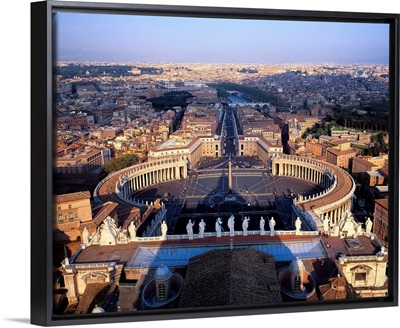 Italy, Rome Aerial of St. Peter's plaza