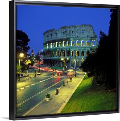 Italy, Rome, Coliseum at night