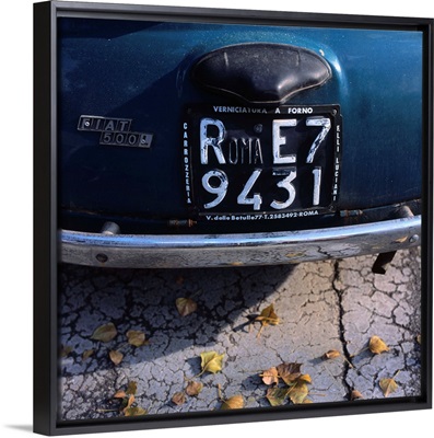 Italy, Rome, Roma number plate on a Fiat 500