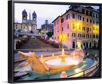 Italy, Rome, Spanish Steps, Fontana della Barcaccia, Trinita dei Monti