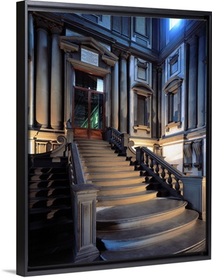 Italy, Tuscany, Florence, Lauretian Library, Michelangelo stairway
