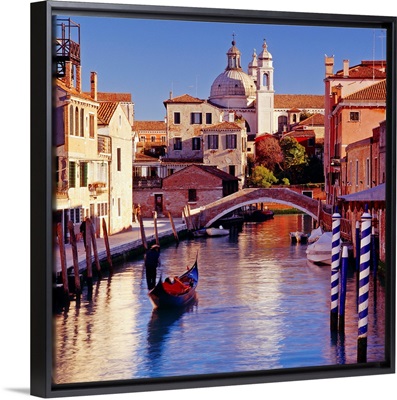 Italy, Venice, Canal, Rio Ognissanti and church of the Gesuiti