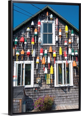 Maine, Mount Desert Island, Acadia National Park, Bernard, lobster buoys