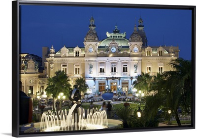 Monaco, Monte Carlo, French Riviera, Casino at night