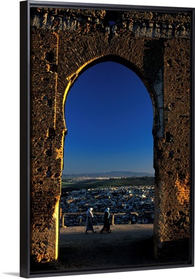 Morocco, Fez, view of city from the tombs of Merinids