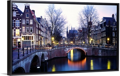 Netherlands, Amsterdam, Typical view of the Singel channel