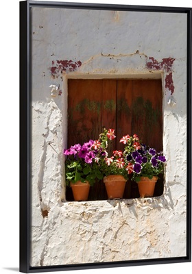 Portugal, Faro, Algarve, Flower pots, Odeleite in The Sotavento