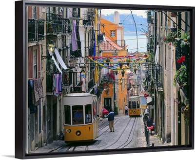 Portugal, Lisbon, Bairro Alto, Elevador da Bica