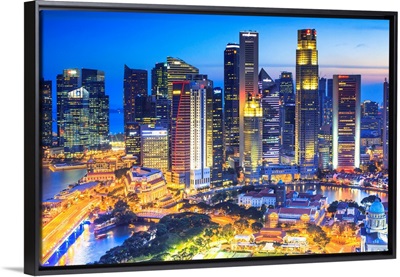 Singapore City, Singapore marina at night