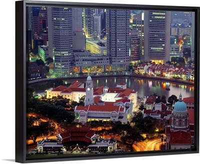 Southeast Asia, Singapore, Singapore river and Victoria Theatre