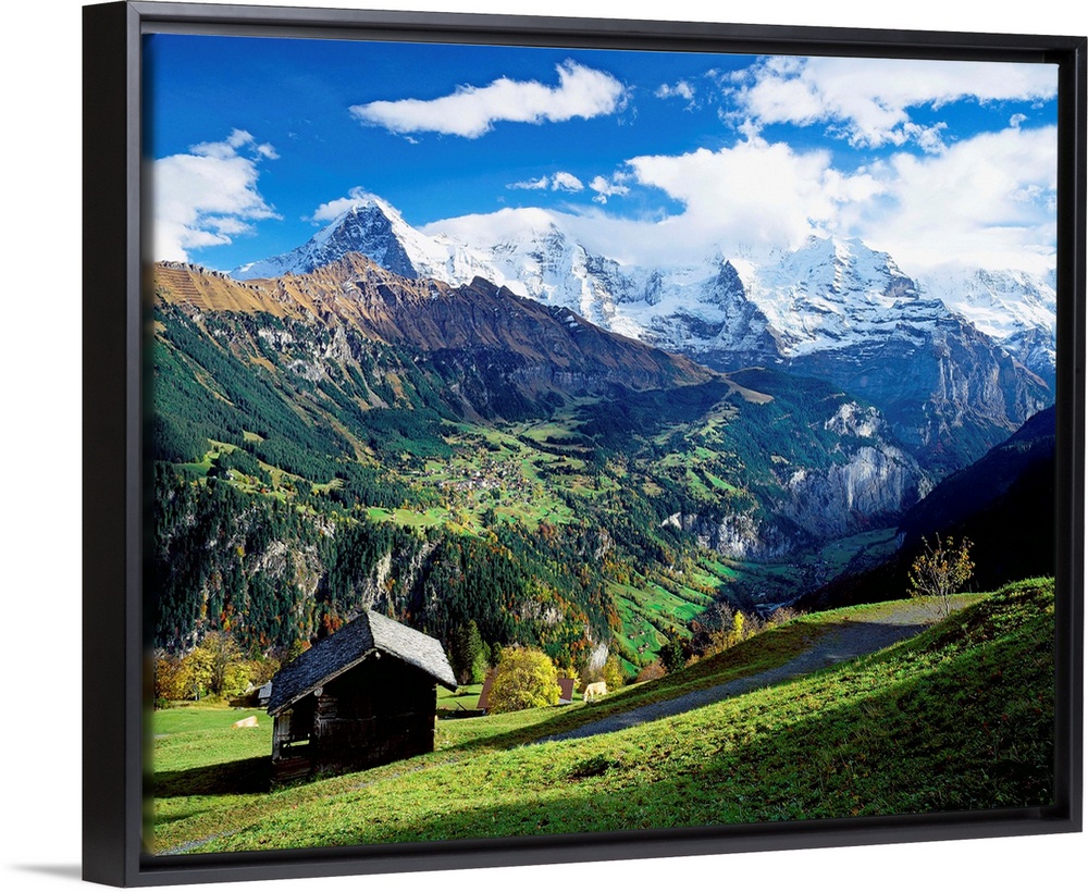 Switzerland, Bern, View from Wengen village towards Jungfrau mountain