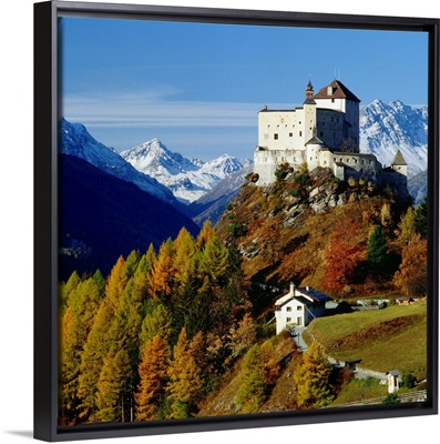 Switzerland, Engadin, Tarasp, view of the castle