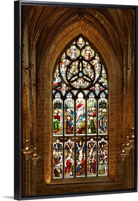 UK, Scotland, Great Britain, Edinburgh, Stained Glass Window In Saint Giles Cathedral